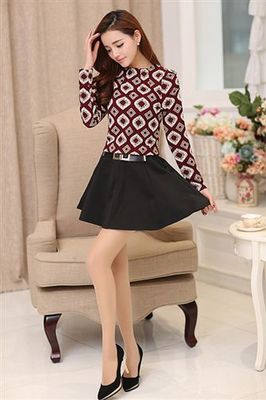 2015春款韓版拼接連衣裙 時尚修身，一件代發